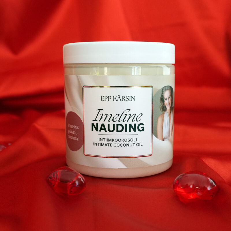 Epp Kärsini kooskõli yoni ja lingam massaaži jaoks punasel siidisel taustal